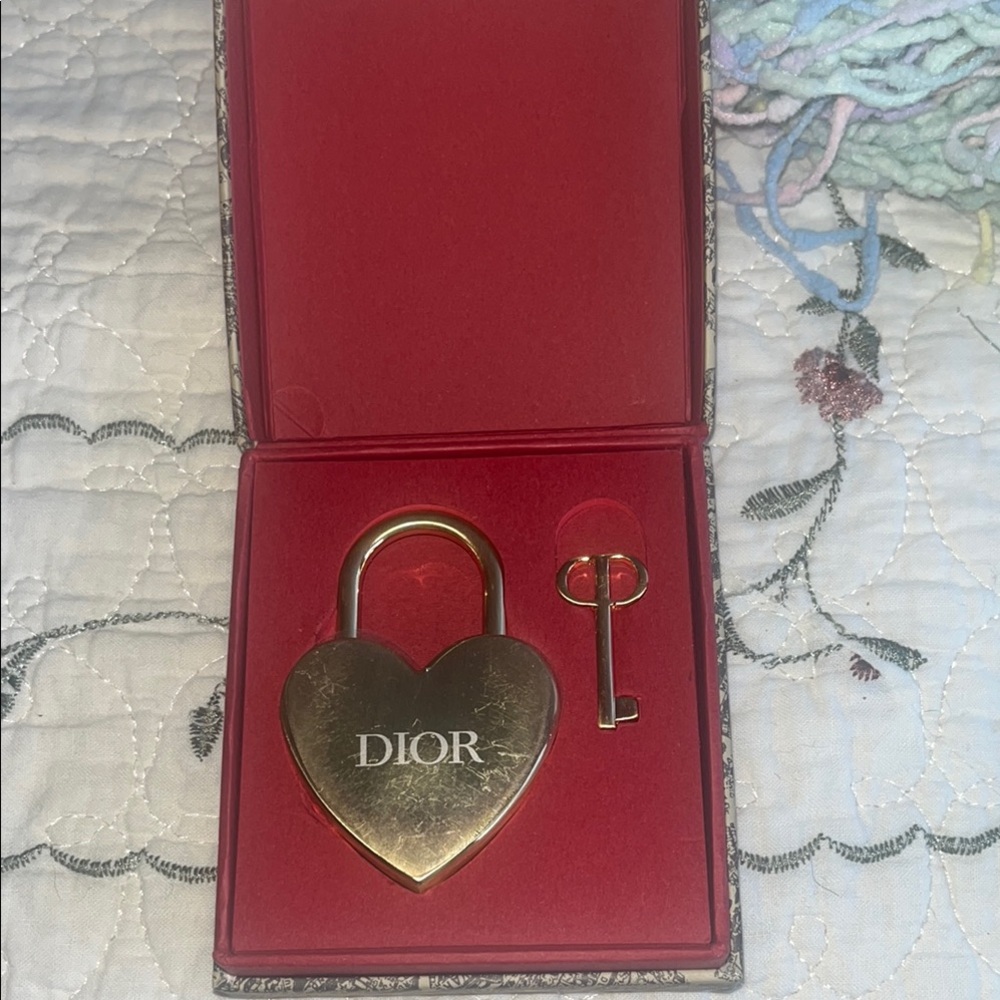 New in box! Dior Heart Padlock with Key